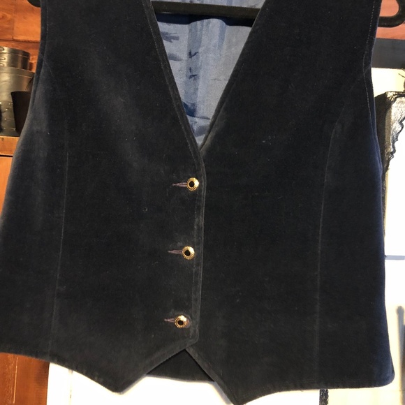 SCOTTISH HIGHLANDS VEST - SCOTLAND - HEAVY NAVY COTTON VELVET - 12 - Picture 1 of 3